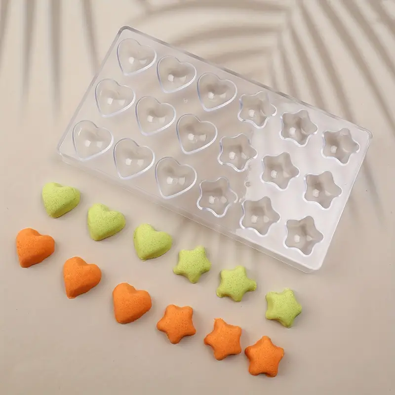 Chocolate Mold 3d Plastic Mold Heart Star Shaped Candy Mold - Temu