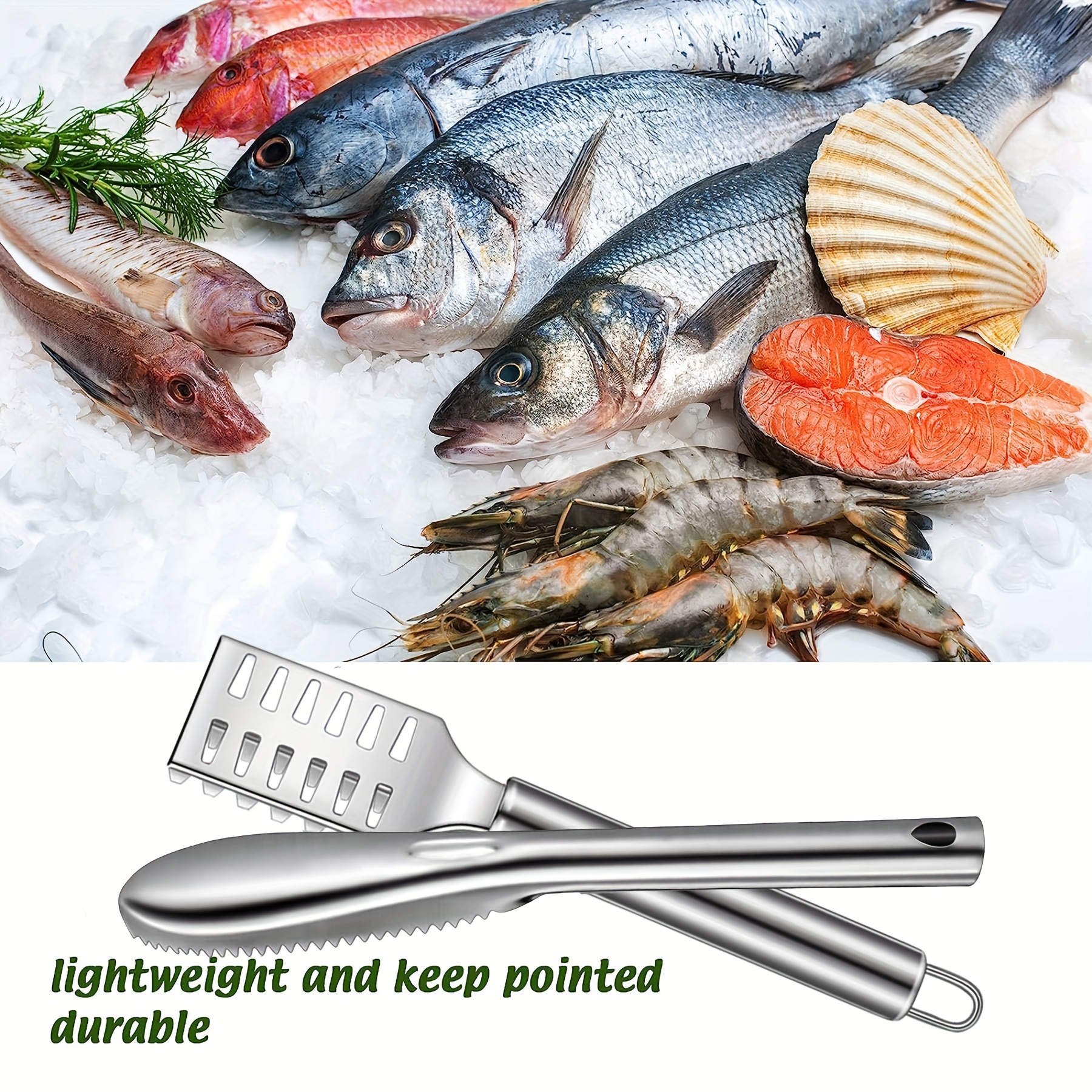 Fish Scaler Brush Kitchen Gadgets Fish Scaler Remover With Stainless Steel  Sawtooth Easily Remove Fish Scales-cleaning Brush Scraper