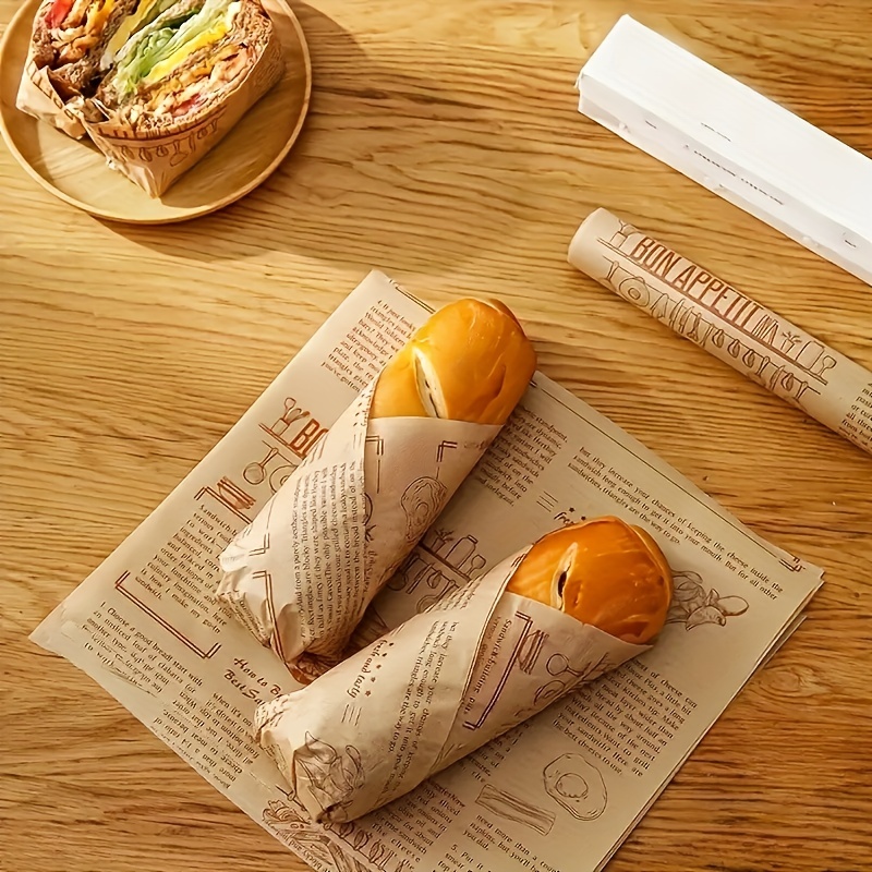 Printed Wax Paper Sheets Grease Resistant Food Wrapping - Temu