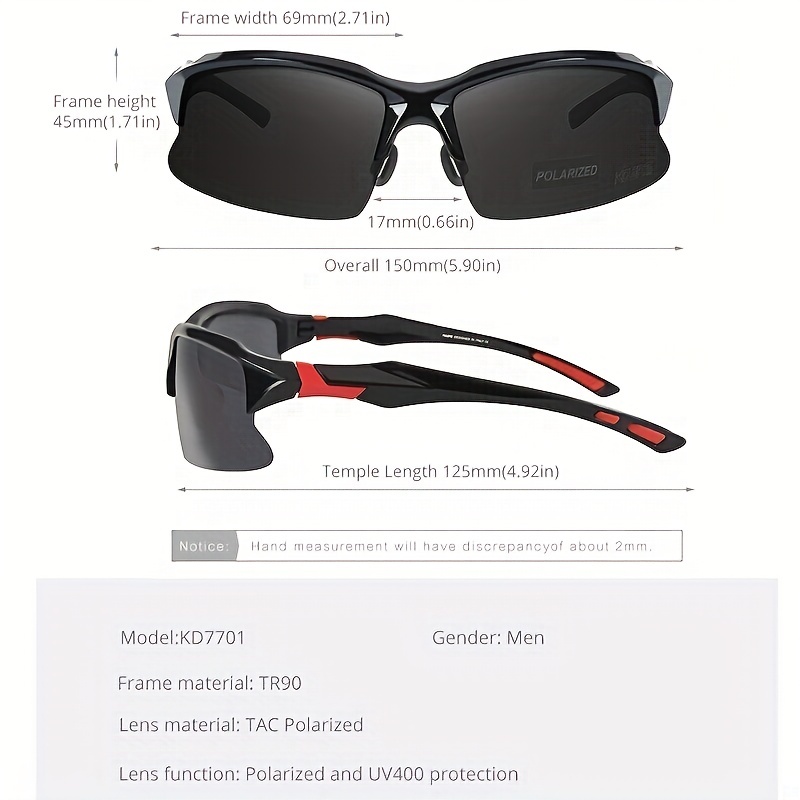 Men's Polarized Sports Glasses - Cycling, Golf, Fishing - Temu