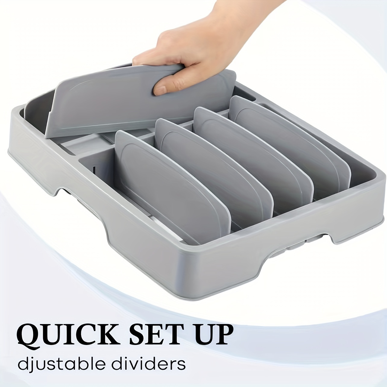 Food Container Lid Organizer With Adjustable Dividers, Plastic Lid Organizer  For Kitchen Cabinet, Adjustable Lid Organizer For Plastic Lids And Covers,  Kitchen Supplies - Temu