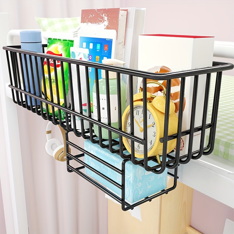 MEVOPHEE Bedside Hanging Caddy, Plastic Hanging Storage Shelf Holder  Organizer for Phone Glasses Bottle Office Supplies in Dorm Room Bathroom  Camper Rv - White …