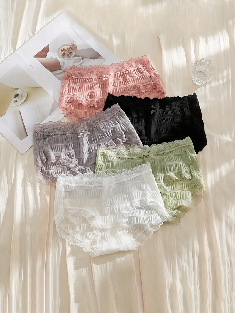 Toddler Girls Puff Briefs Ice Silk Solid Color Cute - Temu