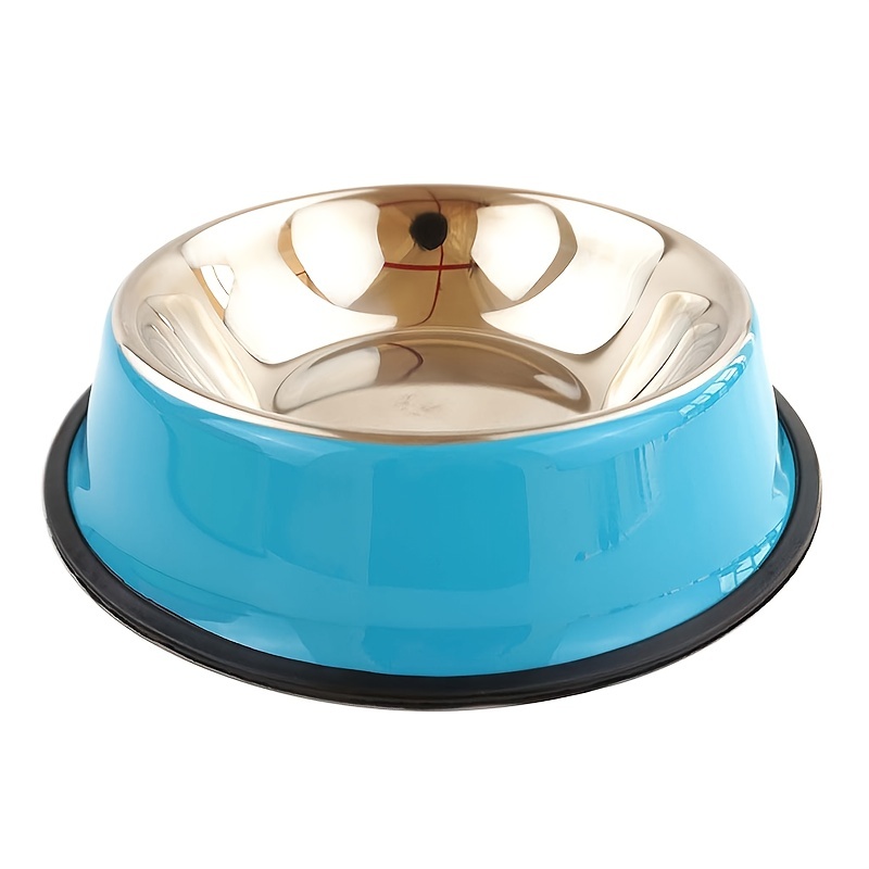 New Stainless Steel Food Water Dish Bowls Bowl Pet Feeder Dog Cat Anti-Slip  Base