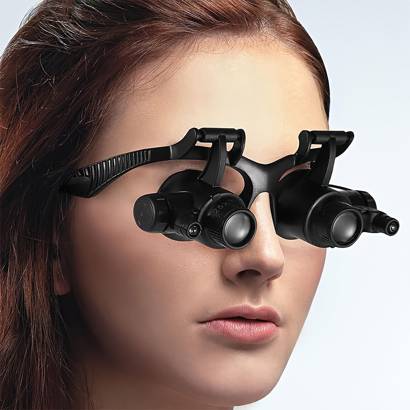 Wearable LED Magnifier Glasses Magnifying Glass Lens with Light