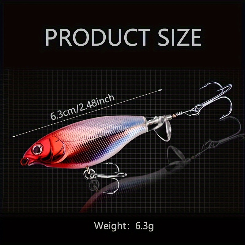 1pc 0.22oz/2.48inch Top Water Fishing Lure With Rotating Tail For Sea  Bass/Perch/black Fish/mullet/eel, Accessories For Freshwater And Salt Water