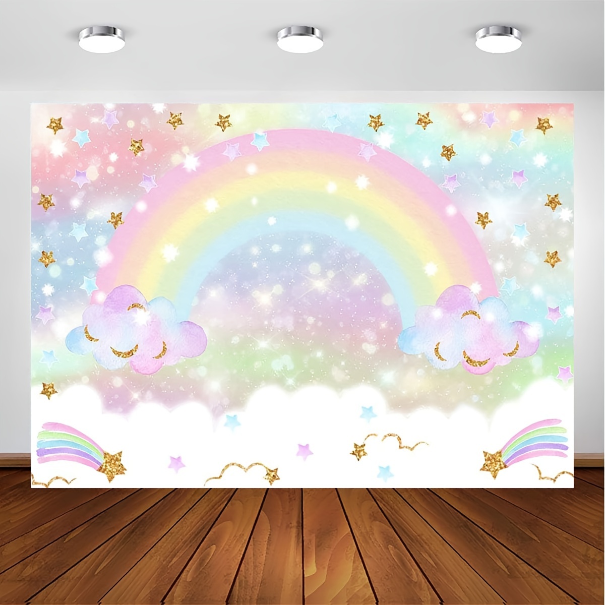Cortina de papel de aluminio de arcoíris, decoración de fiesta, fondo de  flecos coloridos, telón de fondo de serpentina de arcoíris para fiesta de