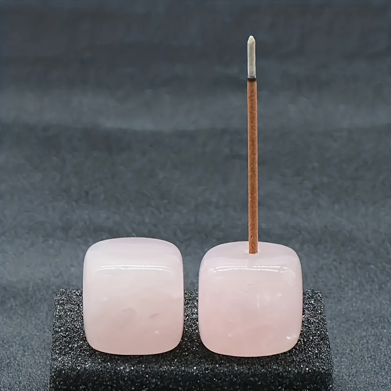 1pc Natural Holder, Rose Quartz Amethyst Frame, Square Frame, Natural Stone Accessories, Mini Frame, Room Decoration, Bedroom Accessories, Household Appliances