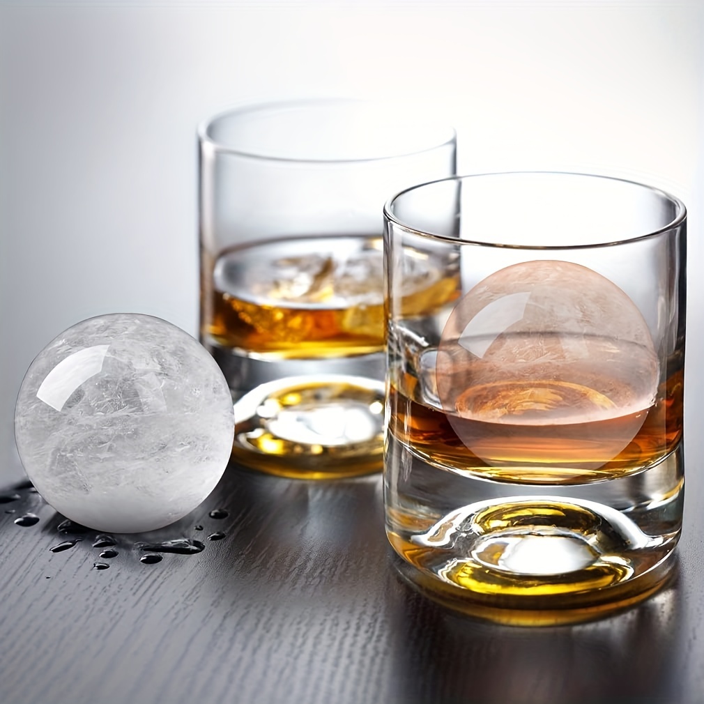 Round Silicone Ice Ball Cube Tray with Funnel Lid Mold Whiskey