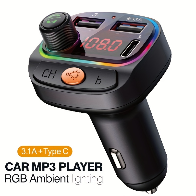 Fm Transmitter Wireless Bt 5 0 Car Kit Hands Free Voice Assistant Car Mp3  Player Usb Fast Charging Qc 3 0 Pd 18w Usb Fast Charging Car Charger -  Automotive - Temu Austria