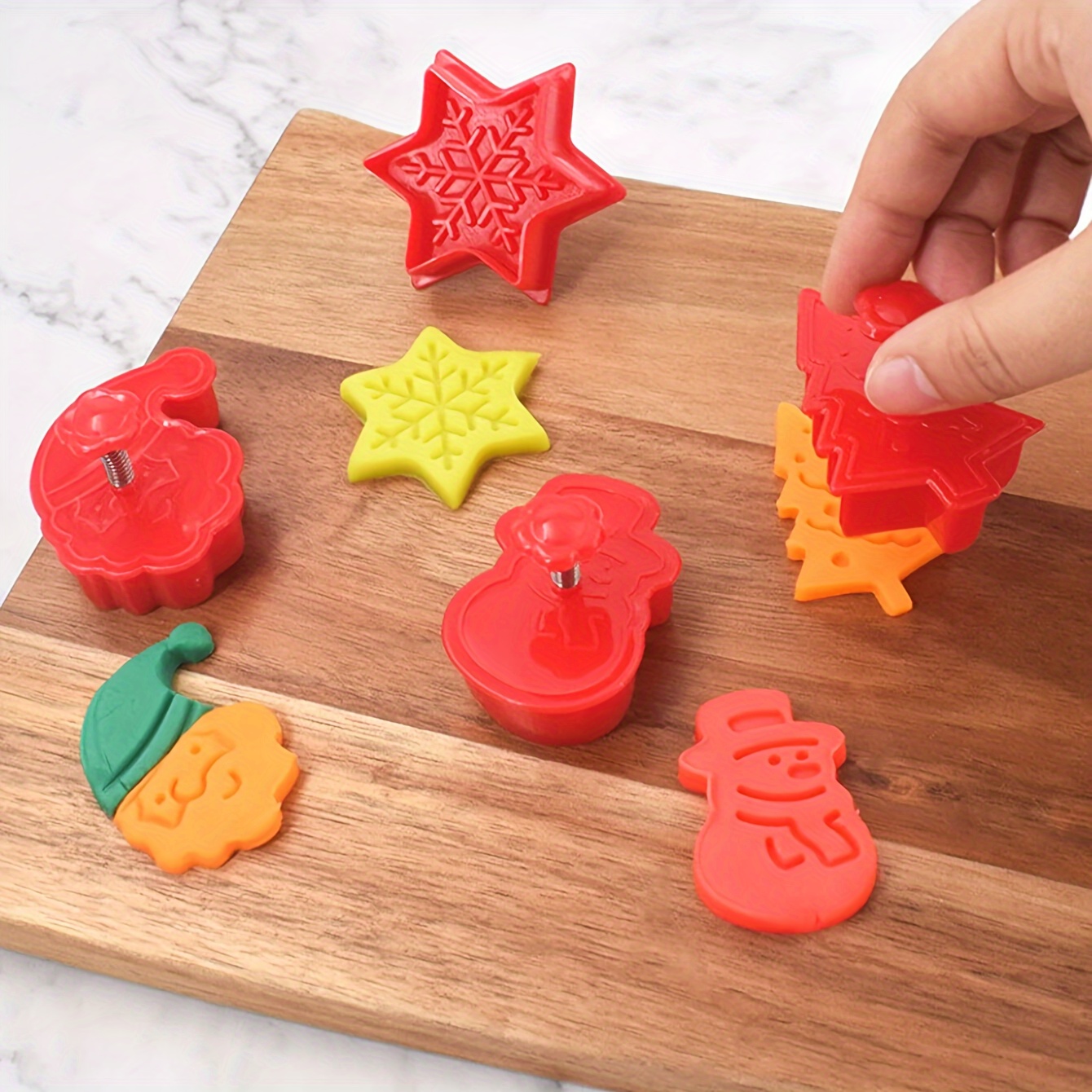 Christmas Cookie Plunger Cutters Xmas Fondant Cutters Cookie - Temu