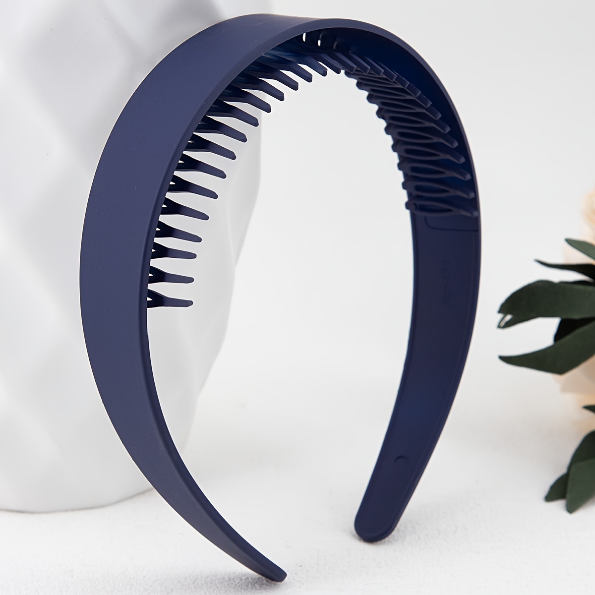 Breites Satin-Haarband 4 Cm – Elfenbeinfarben, Mit Velours-Innenfutter