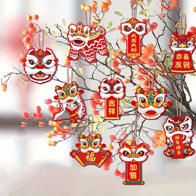 Red Wooden Chinese New Year 2024 Spring Festival Become Rich - Temu