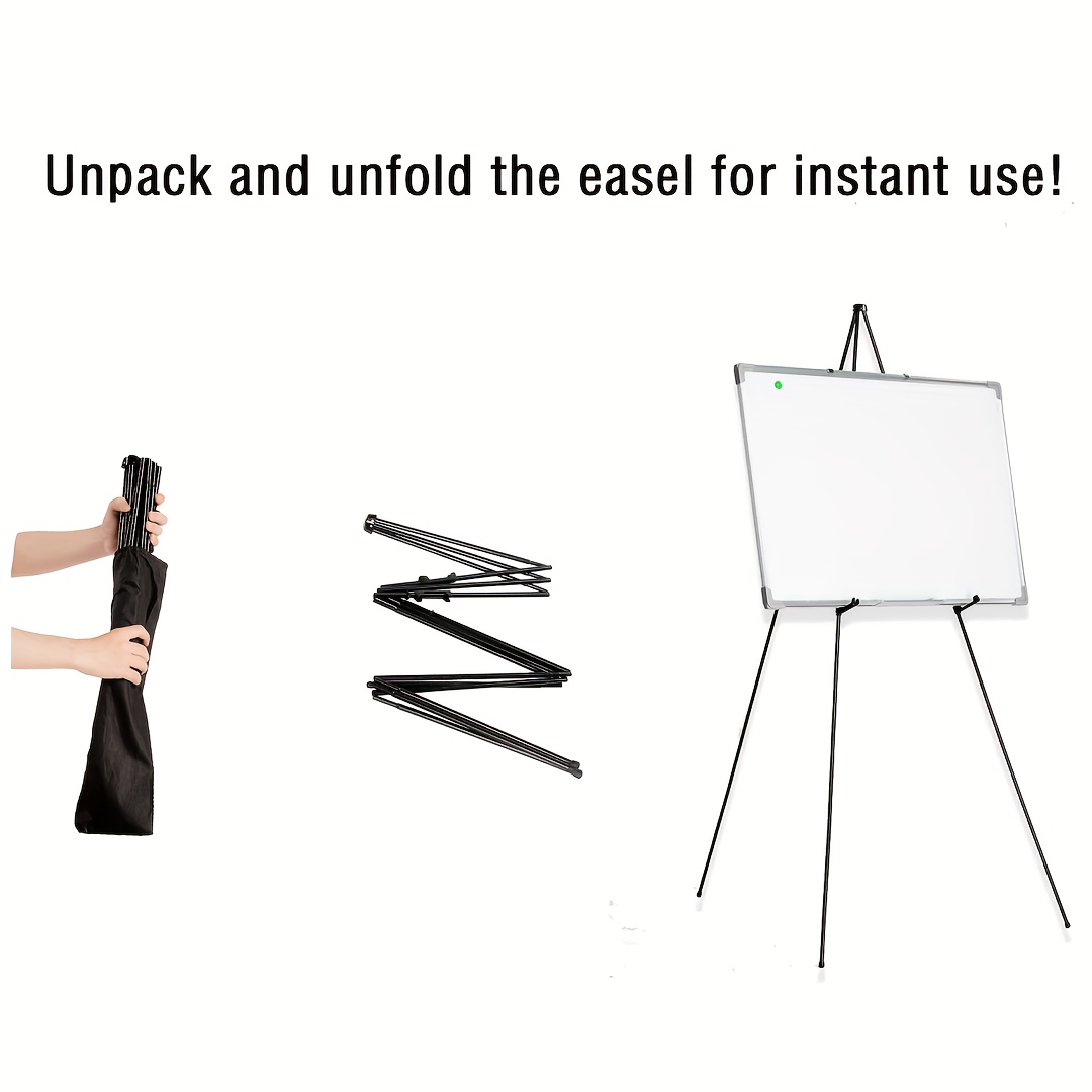 2 Pack 63 Black Easel Stand for Display Wedding Sign & Poster,Adjustable  Easels for Display Poster Board Stand,Collapsable Portable Metal Painting