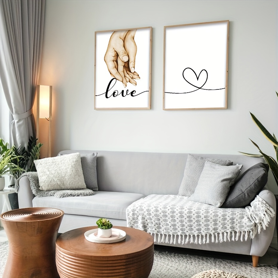 Heart Hands Sculpture Black Decor for Bedroom Living Room Heart
