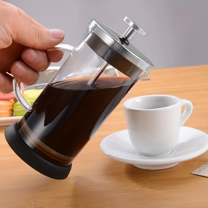 Glass French Press Coffee Maker 304 Stainless Steel French Coffee Press  With 3 Filters, Heat-resistant And Durable, Easy To Clean, Borosilicate  Glass Coffee Press For Rv Outdoor Camping Picnic Office Travel Coffee