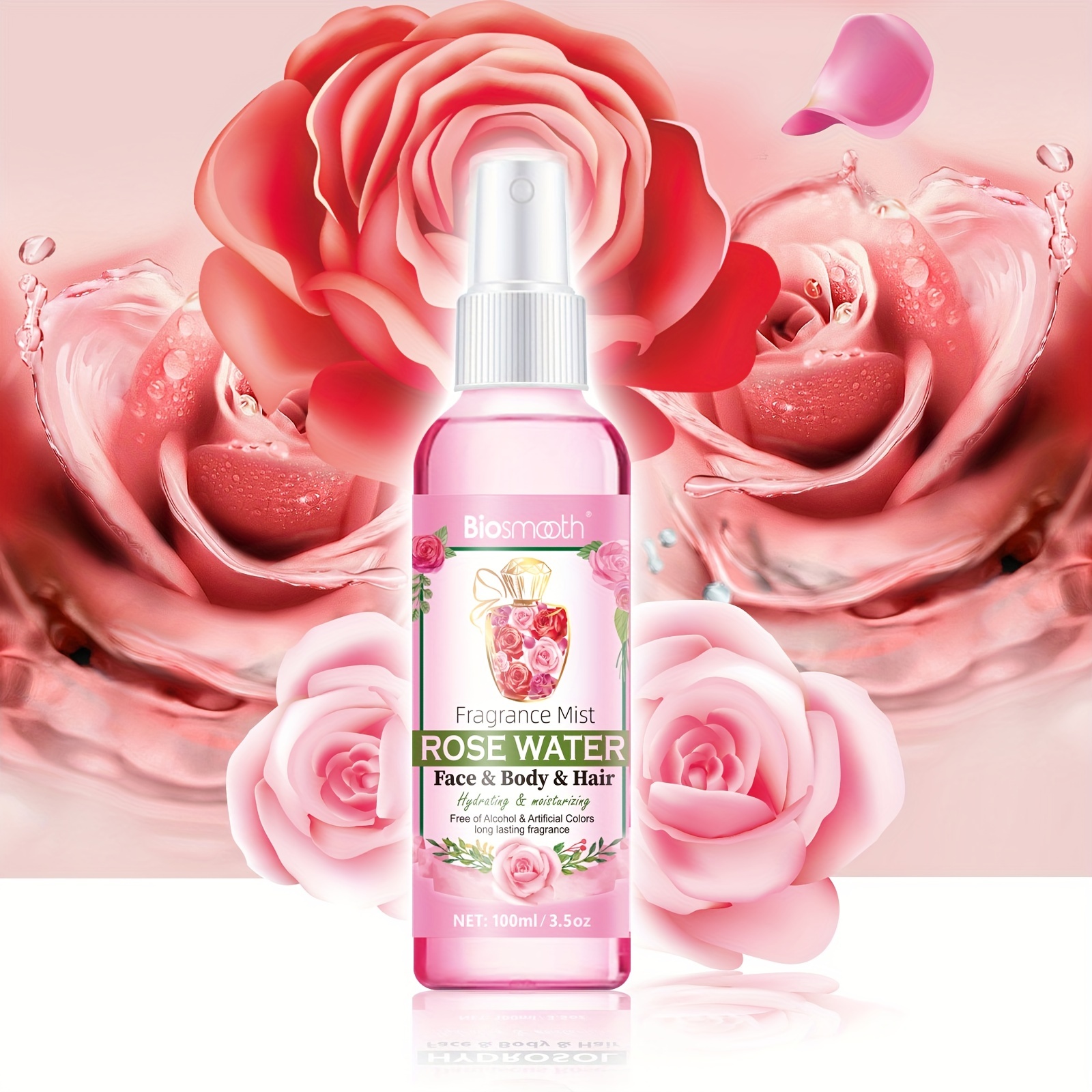 

100ml Rose Water Spray For Face & Hair - Alcohol-free Makeup Remover - Aging Resisting Self Care Beauty Mist - Face Care - Hydrating Rosewater By Simplified Skin