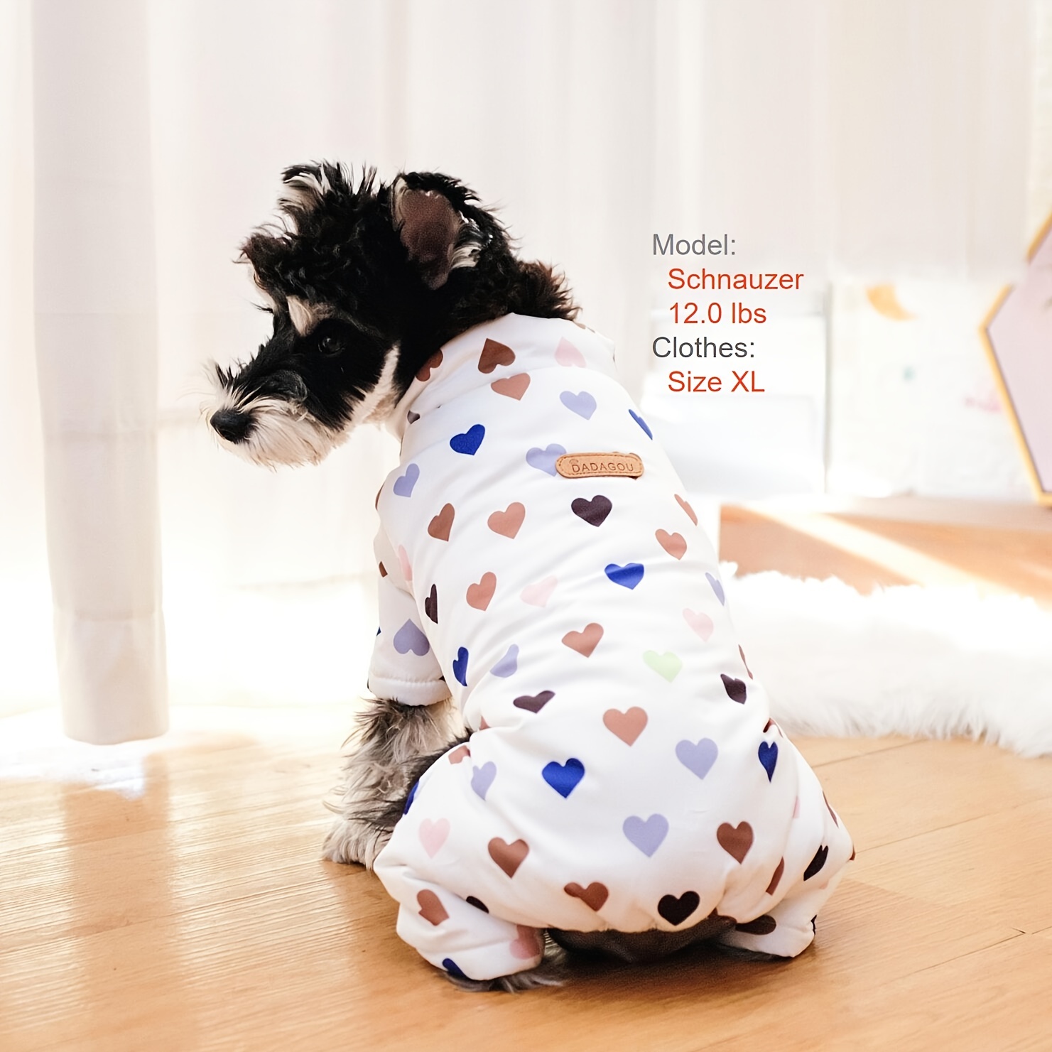 Heart Print Cat Clothes Pet Clothes Dog Clothes Winter 