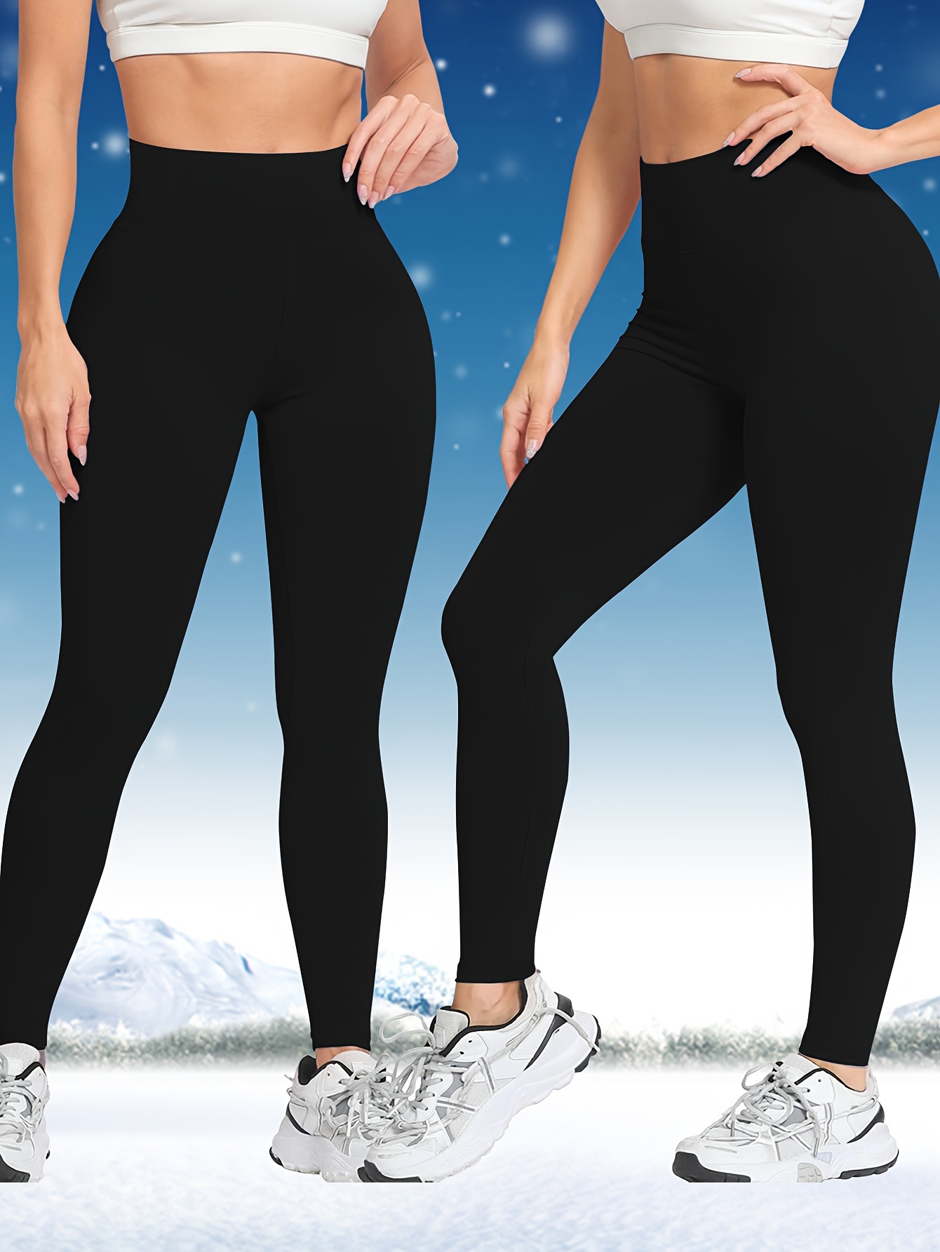 3pcs High Waist Seamless Fleece Lined Yoga Leggings, Slim Fit Sports  Fitness Workout Tight Pants, Women's Activewear