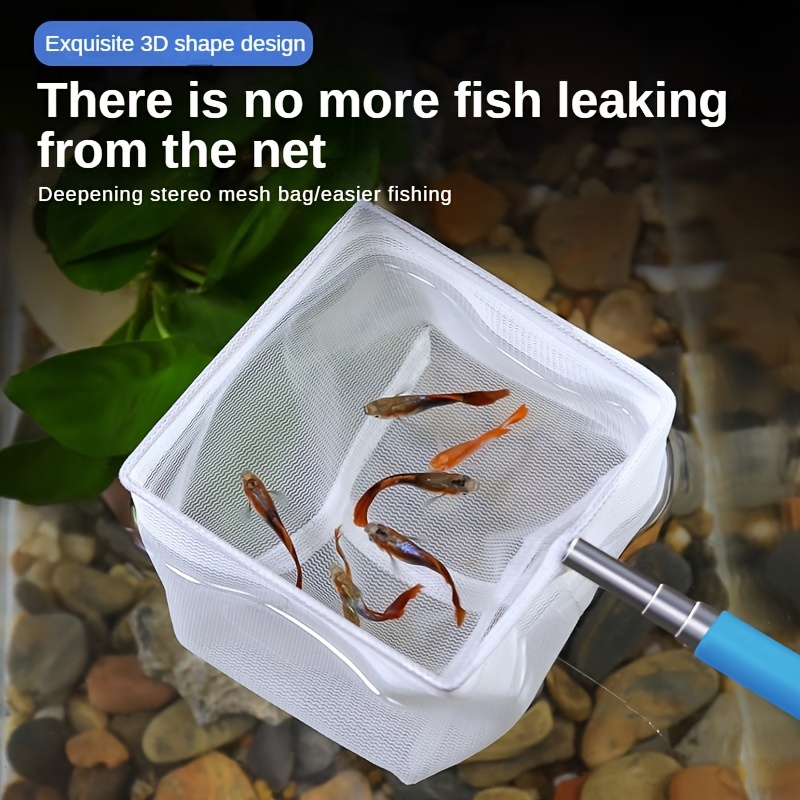 Aquarium Retractable 3D Stainless Steel Fishnet Pocket Shrimp Catching Fish  Tank Cleaning Net Round / Square Shape - AliExpress