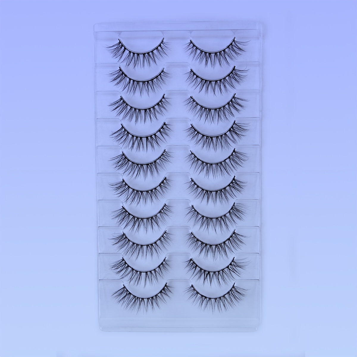10 Pairs Fluffy Short False Eyelashes - 3D Faux Mink Lashes