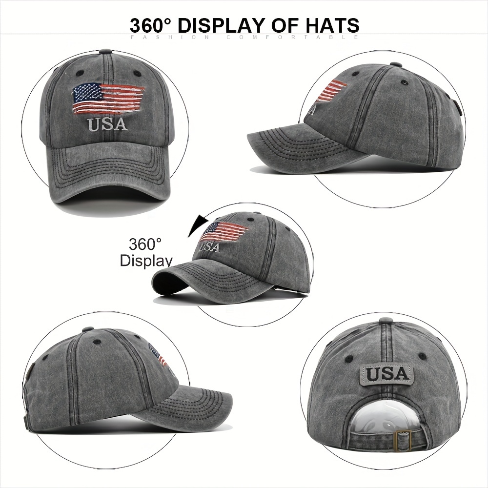 American Flag Baseball Cap Embroidered Sun Visor