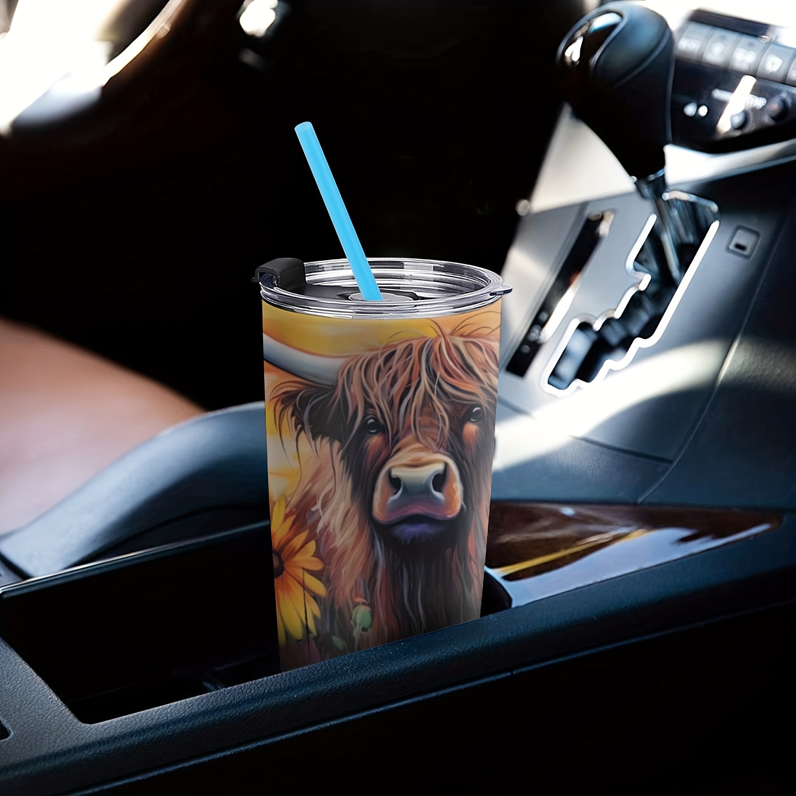 1pc 20oz Cow Gifts Cup, Coffee Mugs For Men, Caffee Gets Me Mooving,  Insulated Travel Coffee Mug With Lid