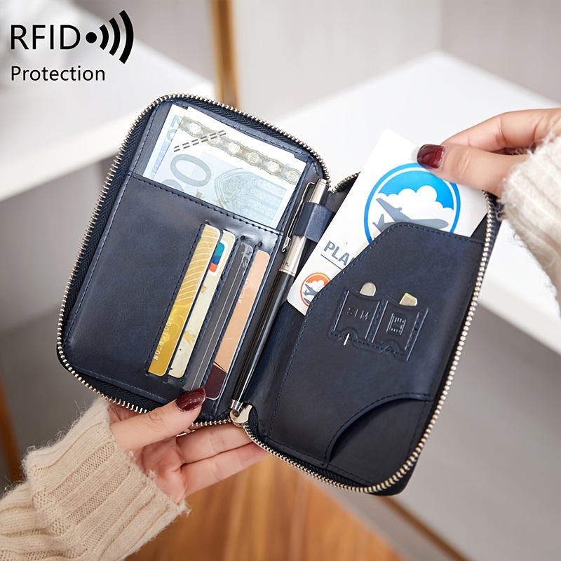 Portafoglio da viaggio con maniche Rfid - Porta passaporto Rfid Blocco  Borsa da viaggio, Passaporto di famiglia Titolare Documento di viaggio  Organizzazione per uomini e donne