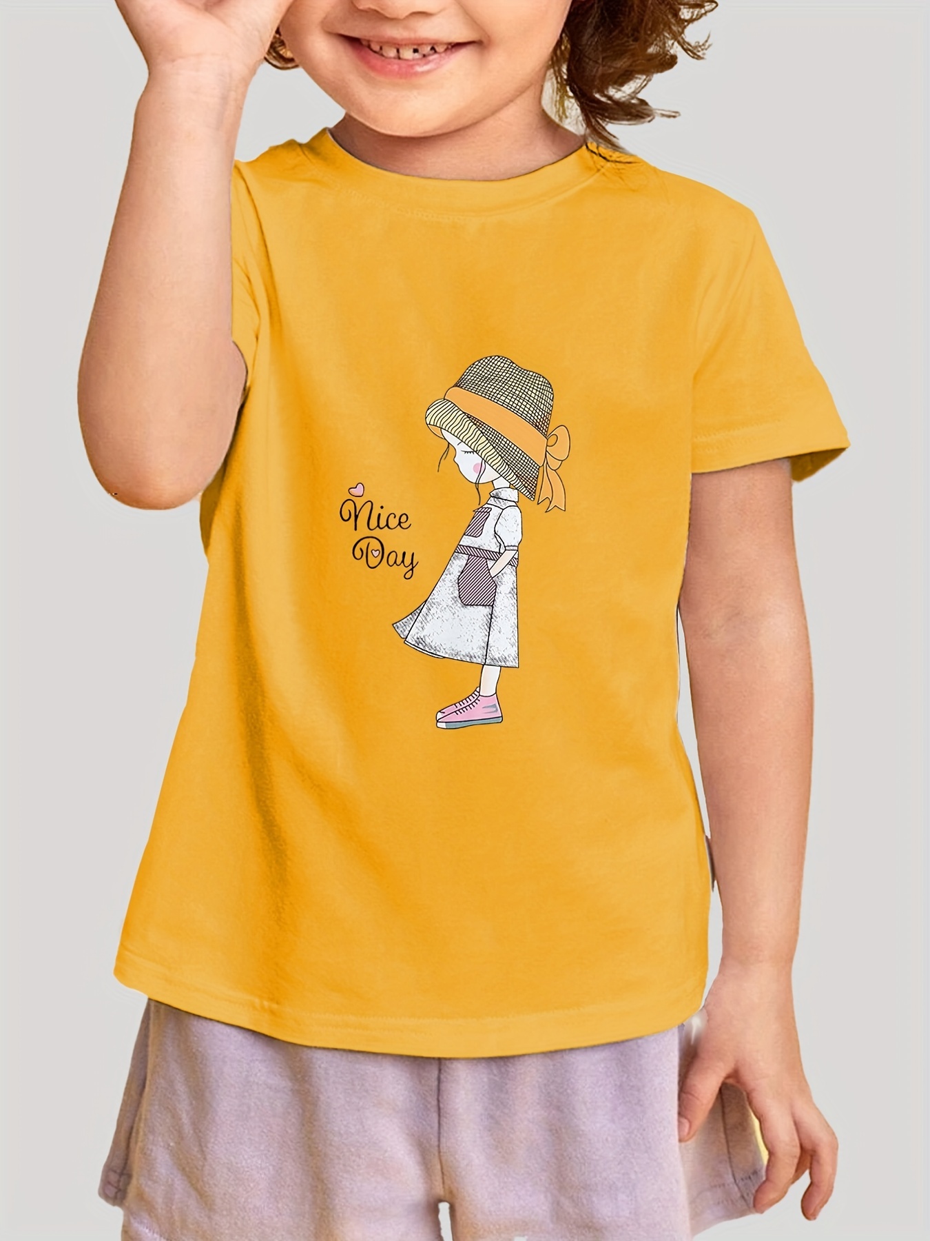 Camiseta de niña Casual amarilla