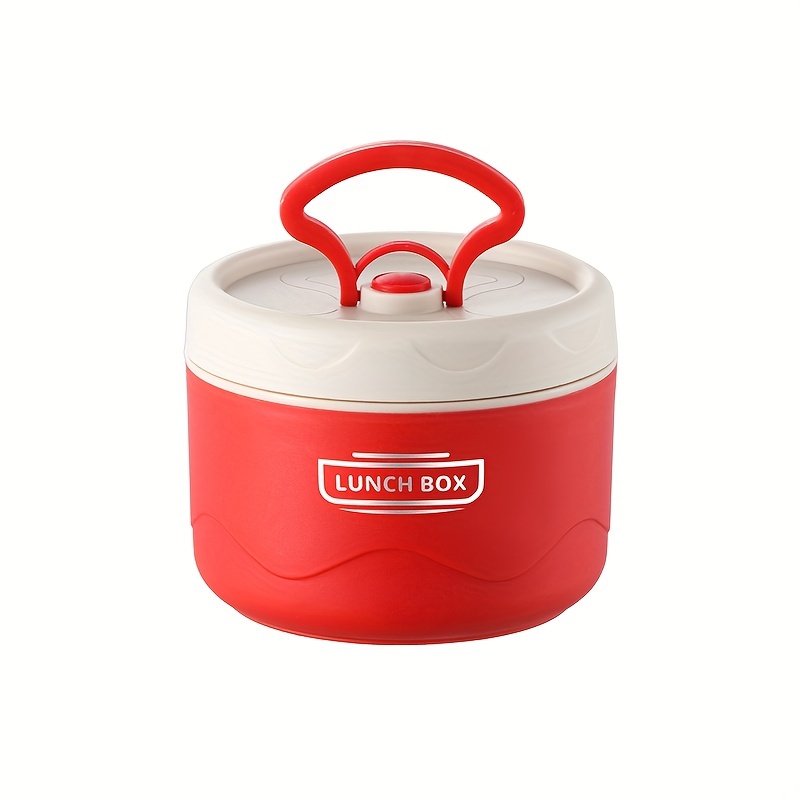 1pc 420ml Double Layer Stainless Steel Lunch Box, Portable Round