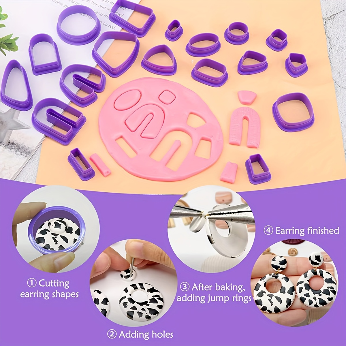 129pcs DIY Clay Earring Cutters Set for Polymer Clay Making for