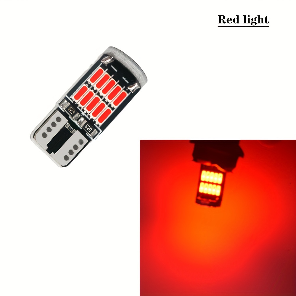 Red 2 uds luz de coche Super brillante Led T10 luz matrícula