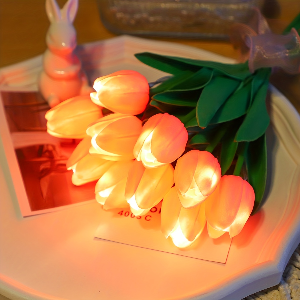 5/10 Piezas Luz De Noche De Tulipán Lámparas Florales De - Temu