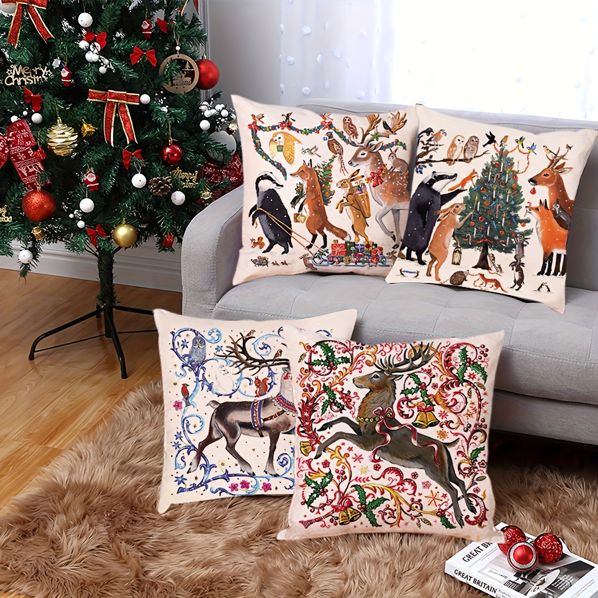 Christmas Decorations Christmas Pillow Covers - Temu