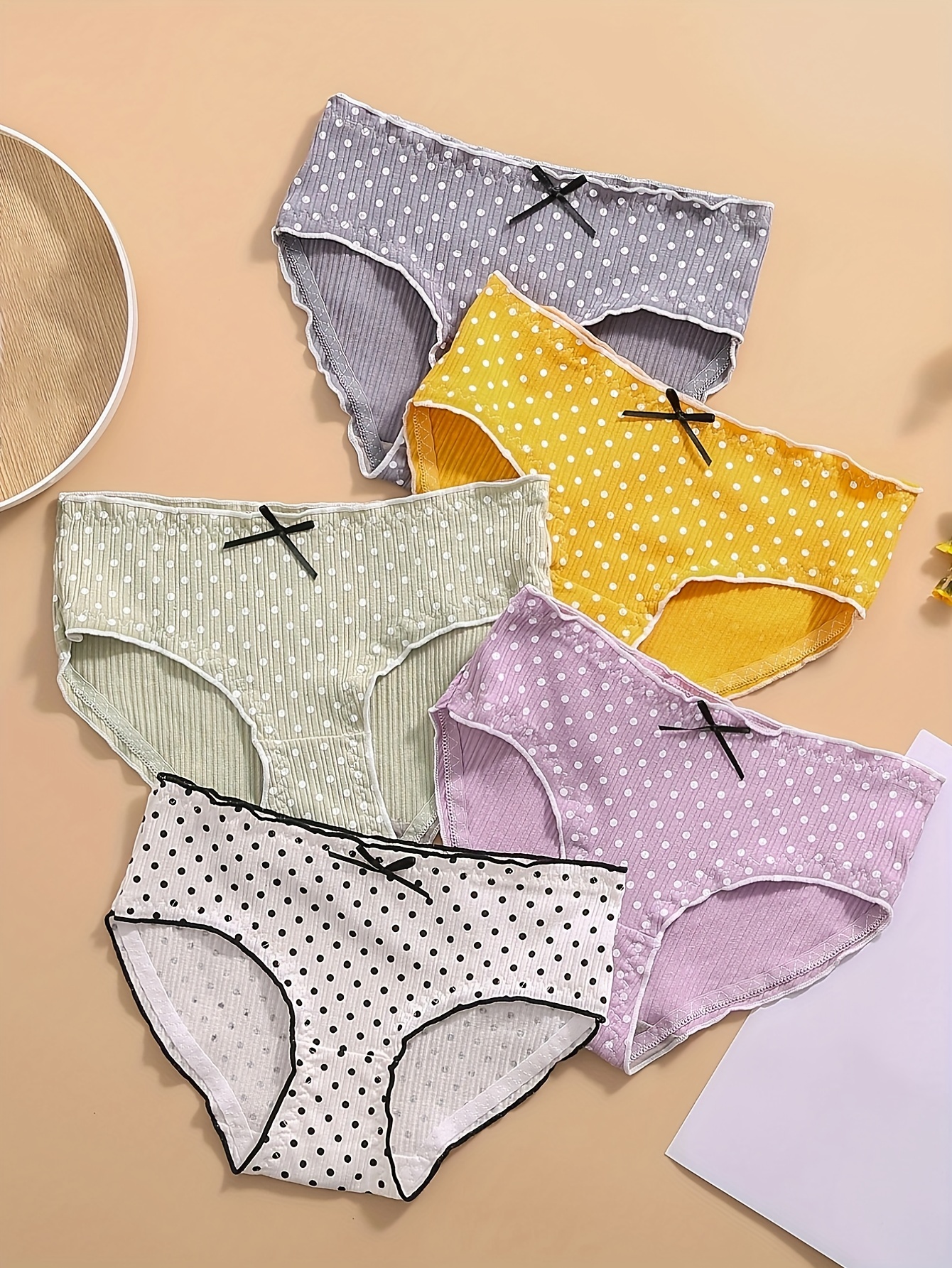 Women's Cotton Comfortable Underwear Cute Polka Dot Small - Temu