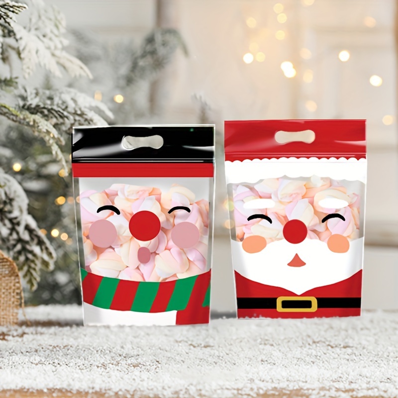  50 Pieces Christmas Snowflake Sandwich Bags with Zipper  Resealable Transparent Treat Bags Christmas Holiday Cookie Bags for Food  Storage Xmas Gift Decoration : Home & Kitchen