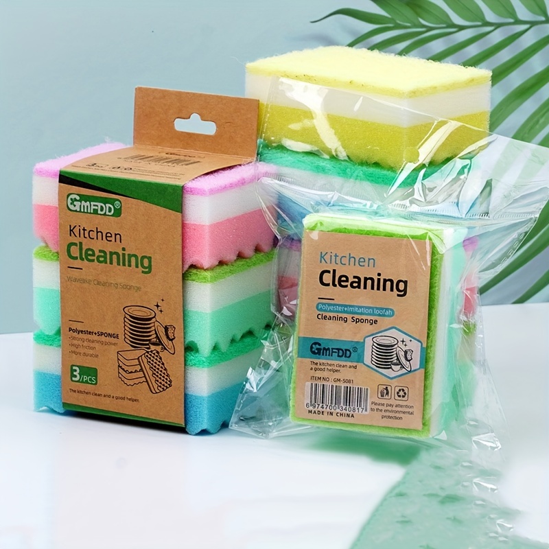 Kitchen Dish Scouring Pad Scrubber Cleaning Sponge with Polyester - China  Cleaning Sponge and Dish Scrubber price