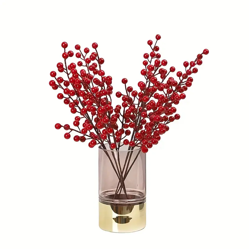 Artificial Red Berry Stems Christmas Red Berries Holly Berry - Temu