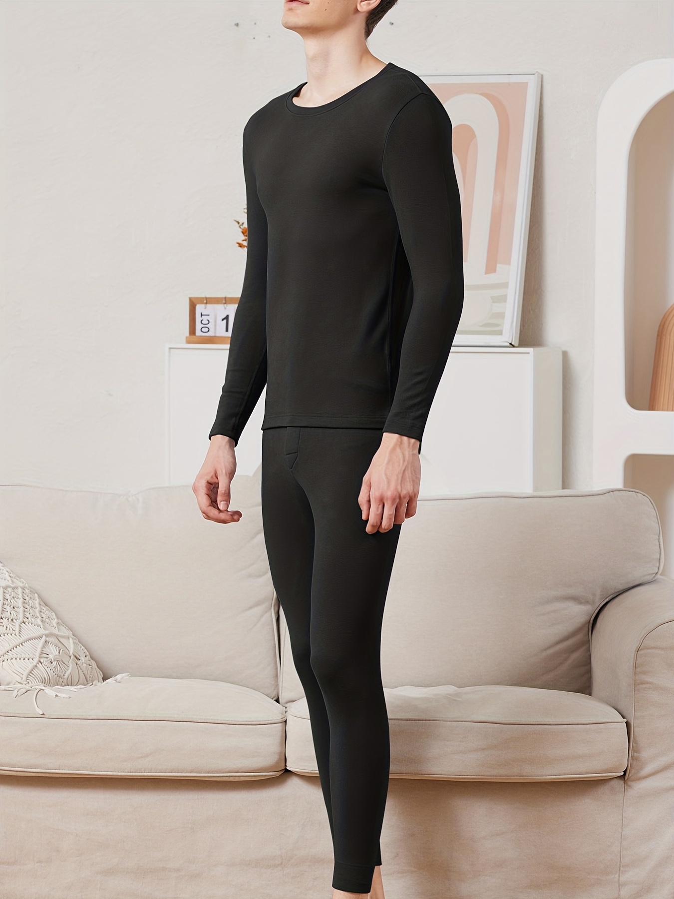 Thermal Underwear For Men, Ultra Soft Fleece Winter Warm Base Layer Top &  Bottom Set, Autumn Clothes Set