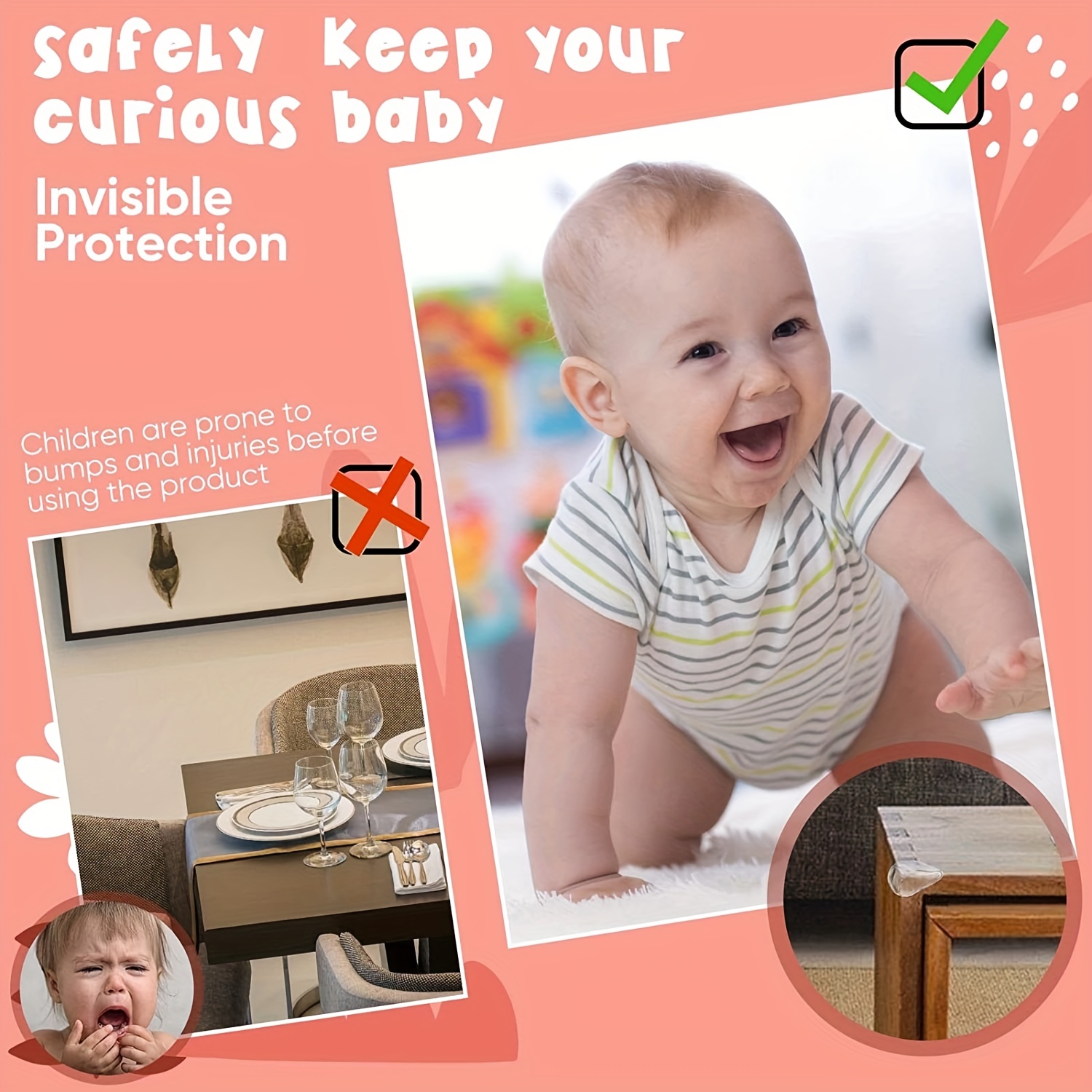 Sure Basics Soft Baby Proofing Corner Guards & Edge Protectors - Pre-Taped  Table Corner Protector, Child Safety Furniture Bumper, Sharp