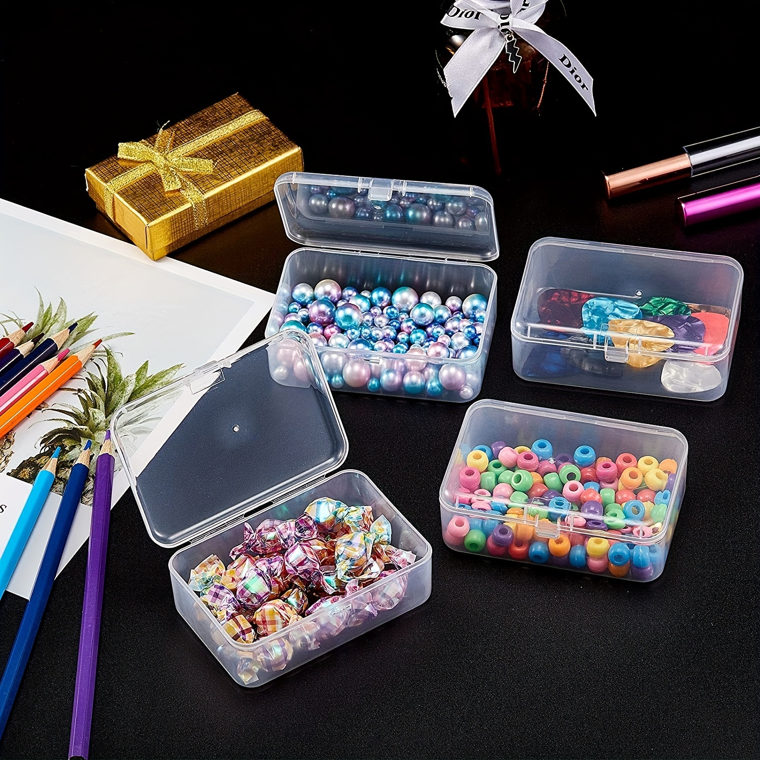 Small Clear Plastic Storage Box Jewelry Beads Storage - Temu