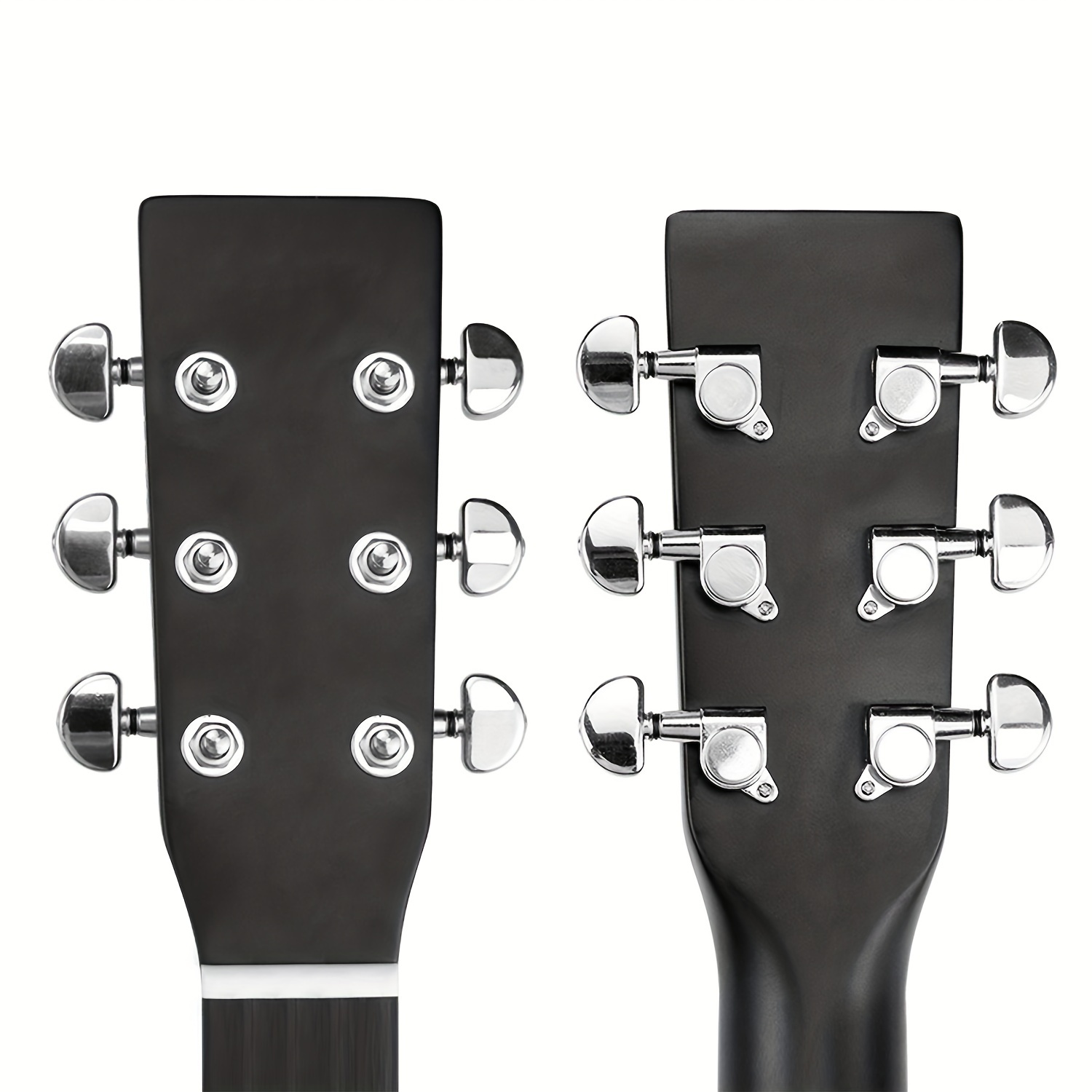 

6pcs Fully Enclosed Folk Guitar Tuning Knobs - Universal Nail Shaft, Silvery, Guitar Knobs Folk Electric Guitar Guitar Tuning Knobs