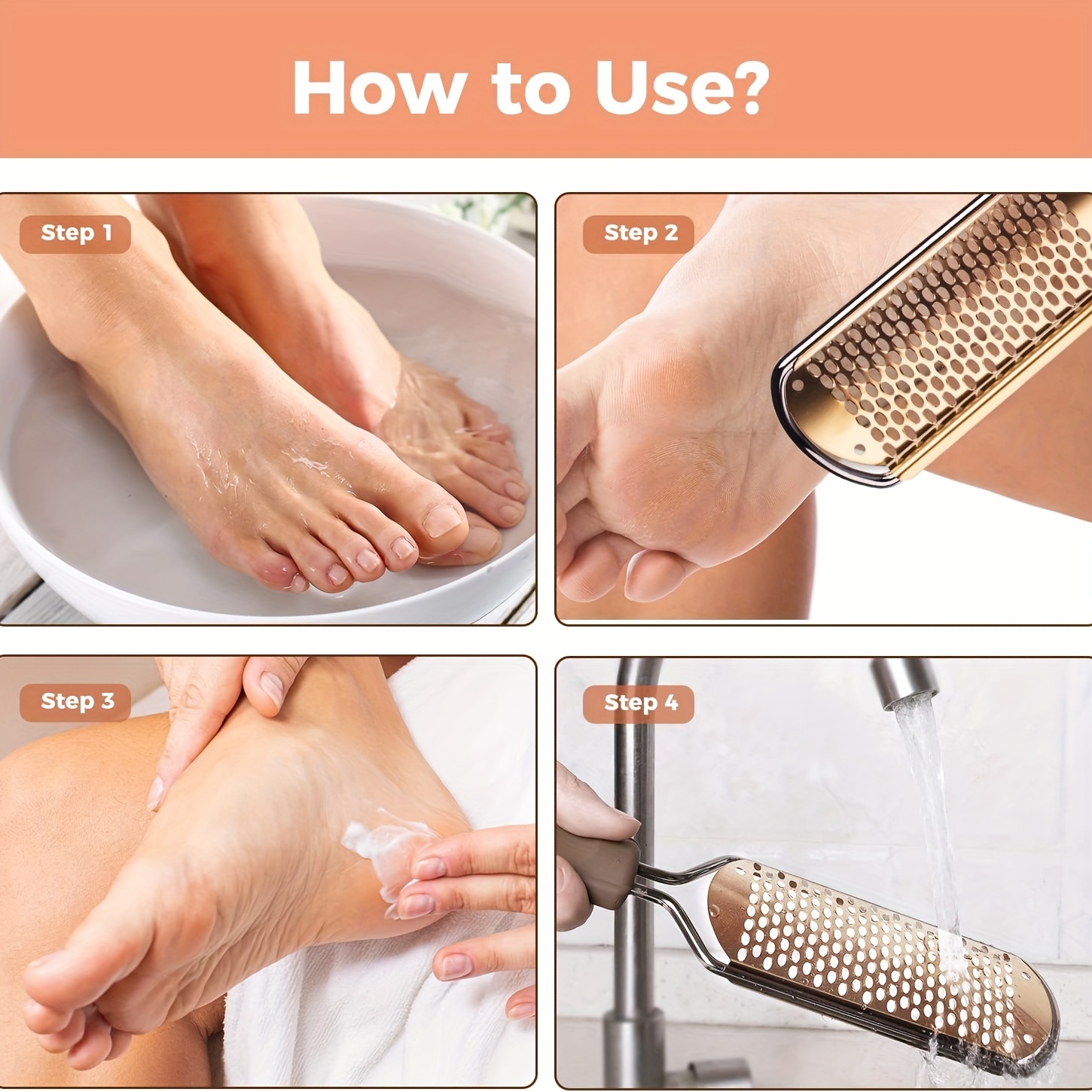 Foot Scrubber with Stand Never-Cut-Your-Feet Foot File Callus Remover -  Safe to Use  Comfortable Foot Scraper Feet Scrubber Dead Skin Remover Best  Home Pedicure Foot Care Tool Used on Wet/Dry Feet