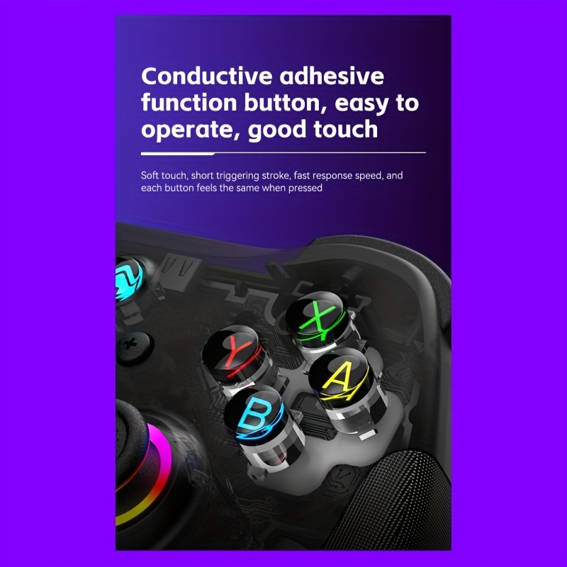 suitable for switch pro ps3 ps4 android v3 direct connection for ios mfi pc steam wireless gamepad with hall joystick and continuous shooting function game controller details 8
