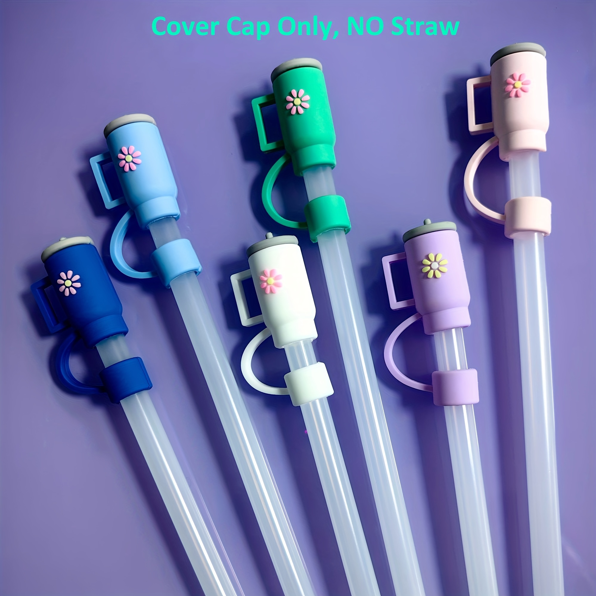 Reusable Silicone Straw Cover For Stanley Water Bottles - Temu