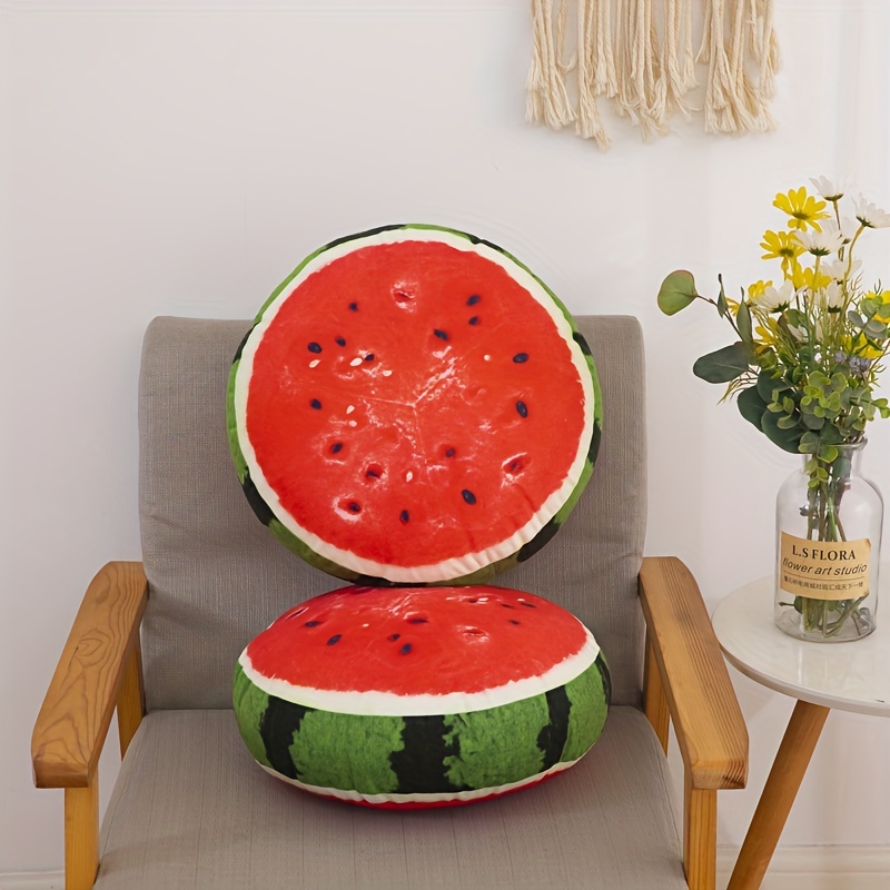 1pc Watermelon Shaped Decorative Pillow, Cute Small Couch Pillow