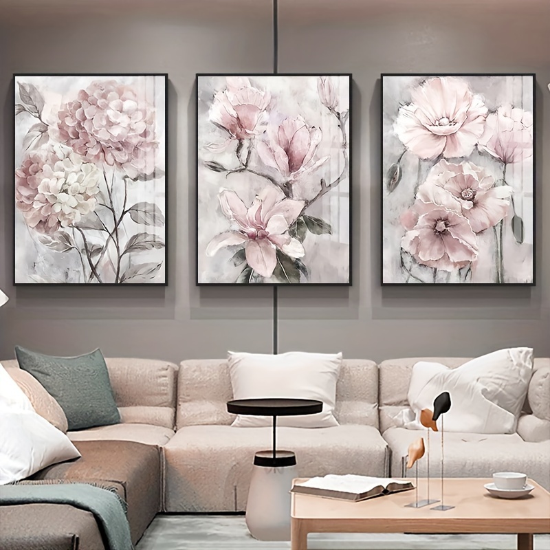 Romantic Flower Canvas Art Prints, Nature Floral Wall Painting