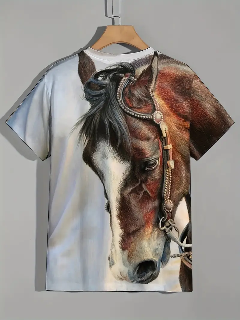 Men\'s Horse Graphic T shirt 3d Digital Print Active Stretchy - Temu