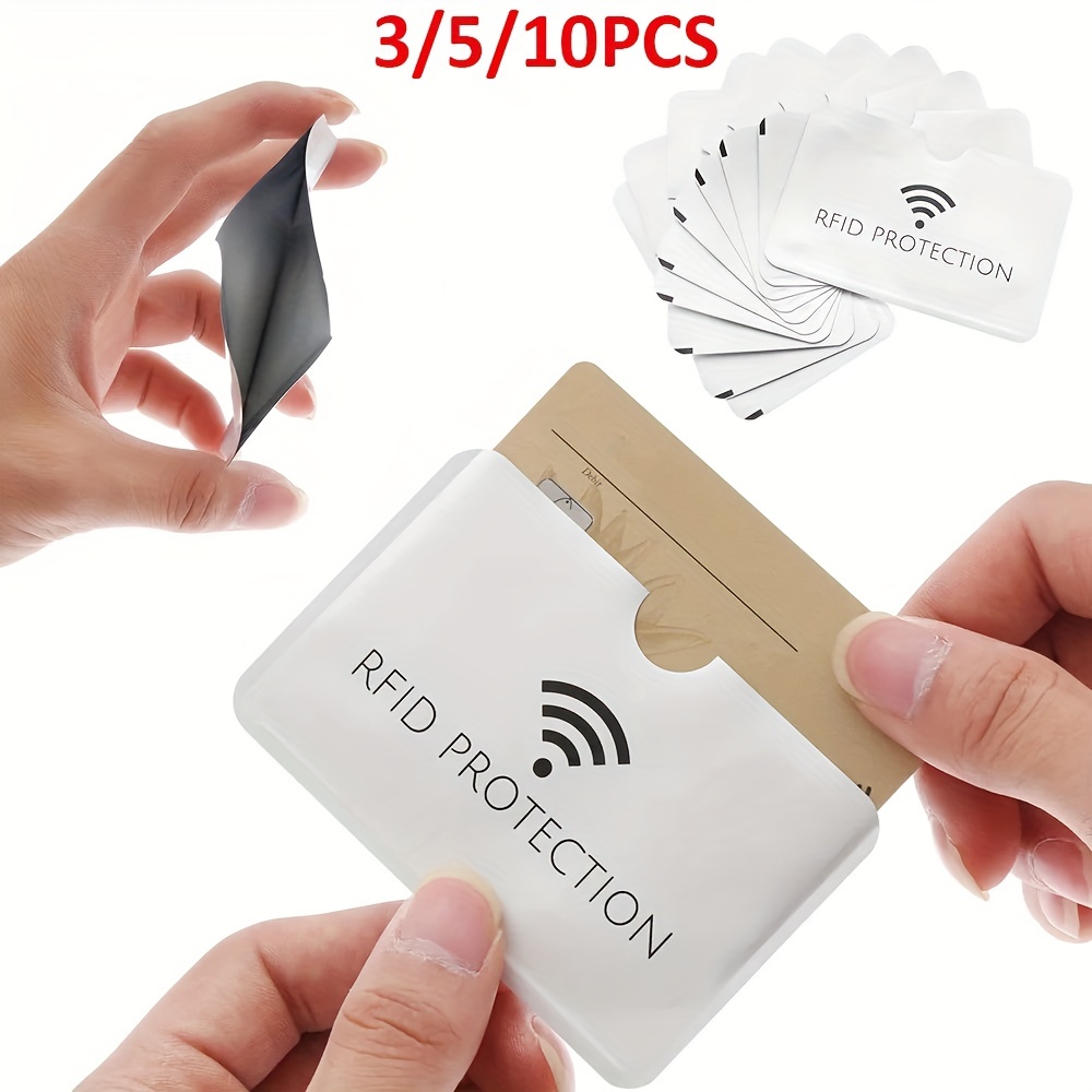 3 5 10pcs Anti Rfid Wallet Blocking Reader Lock Bank Card Holder Aluminium  Smart Anti Theft Credit Card Cover Protection, Free Shipping On Items  Shipped From Temu