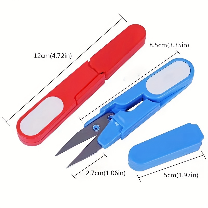 2pcs/set Multifunctional Portable Fishing Scissors Cap With U-shaped Small  Scissors, Cross-stitch, Stainless Steel Yarn Scissors, Lead-pu Scissors